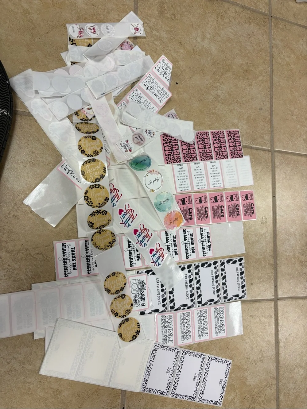 Assorted Small Business Sticker Sheet Lot - USA, Thank You, Holiday Designs